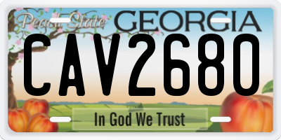 GA license plate CAV2680
