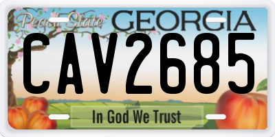 GA license plate CAV2685