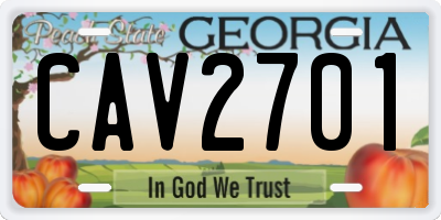 GA license plate CAV2701