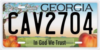 GA license plate CAV2704