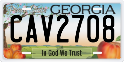 GA license plate CAV2708