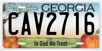 GA license plate CAV2716