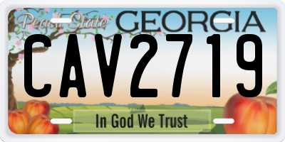GA license plate CAV2719