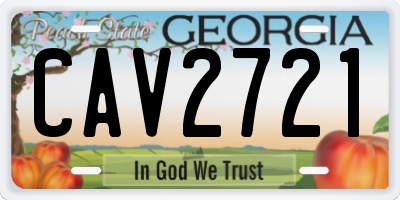 GA license plate CAV2721
