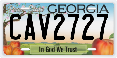 GA license plate CAV2727