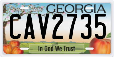 GA license plate CAV2735