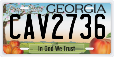 GA license plate CAV2736