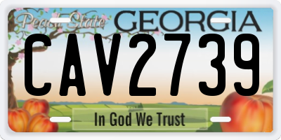 GA license plate CAV2739