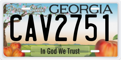 GA license plate CAV2751