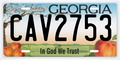GA license plate CAV2753