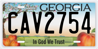 GA license plate CAV2754