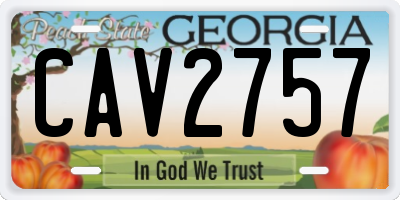 GA license plate CAV2757