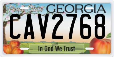 GA license plate CAV2768