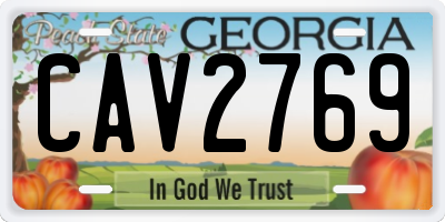 GA license plate CAV2769
