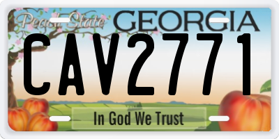 GA license plate CAV2771