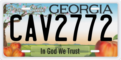 GA license plate CAV2772