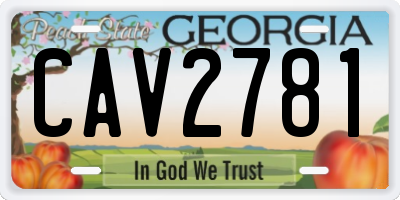 GA license plate CAV2781