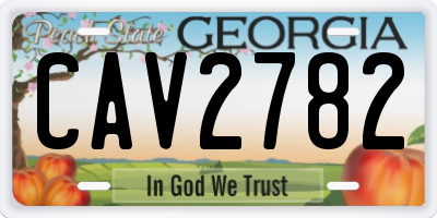 GA license plate CAV2782