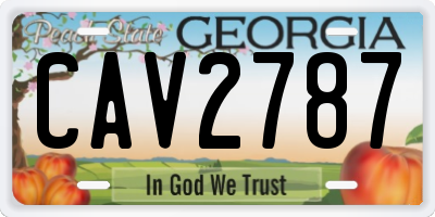 GA license plate CAV2787