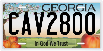 GA license plate CAV2800