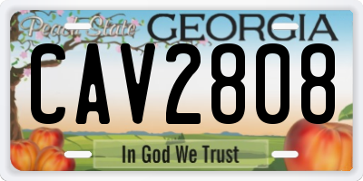 GA license plate CAV2808