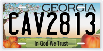 GA license plate CAV2813