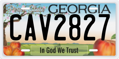 GA license plate CAV2827