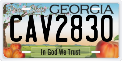GA license plate CAV2830