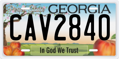 GA license plate CAV2840