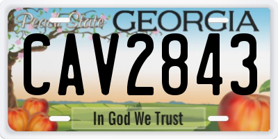 GA license plate CAV2843