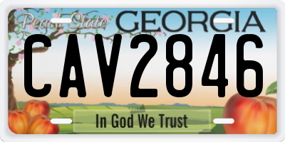 GA license plate CAV2846