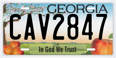 GA license plate CAV2847