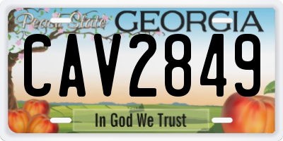 GA license plate CAV2849