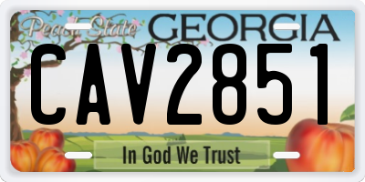 GA license plate CAV2851