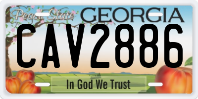 GA license plate CAV2886