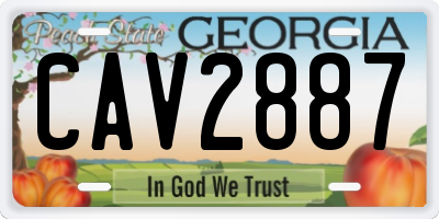 GA license plate CAV2887