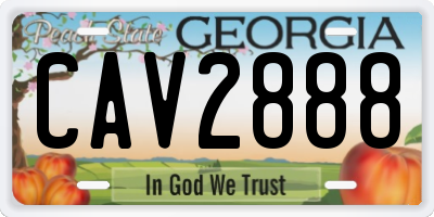 GA license plate CAV2888
