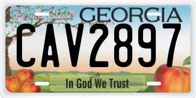 GA license plate CAV2897