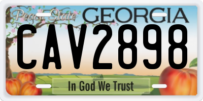 GA license plate CAV2898