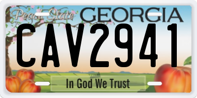GA license plate CAV2941