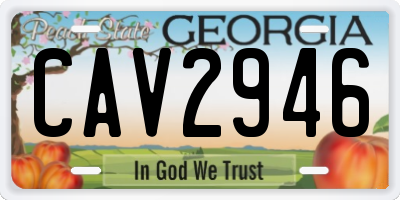 GA license plate CAV2946