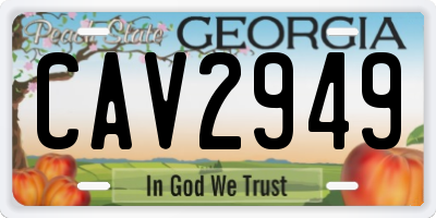GA license plate CAV2949