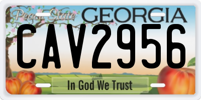 GA license plate CAV2956