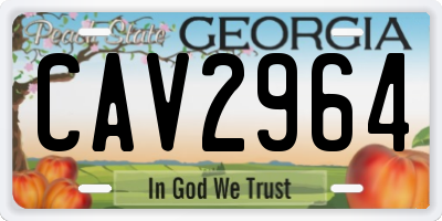 GA license plate CAV2964