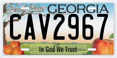 GA license plate CAV2967