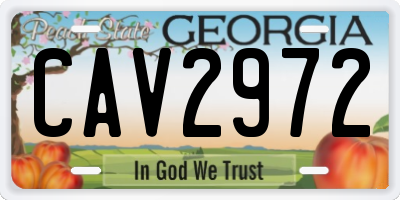 GA license plate CAV2972