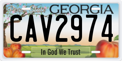 GA license plate CAV2974