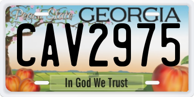 GA license plate CAV2975