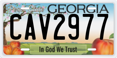 GA license plate CAV2977