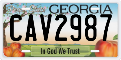GA license plate CAV2987